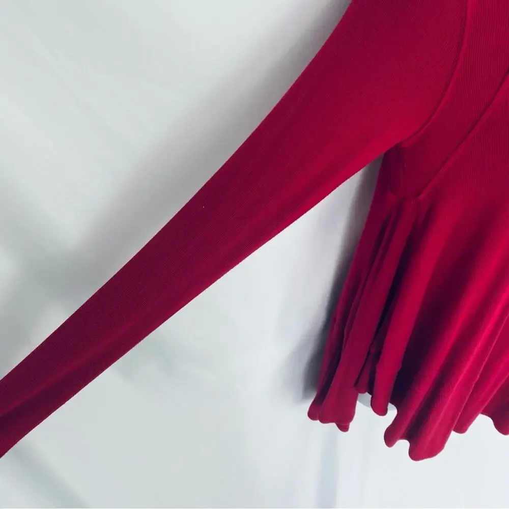 Free People Red Long Sleeve Tunic Size X-Small